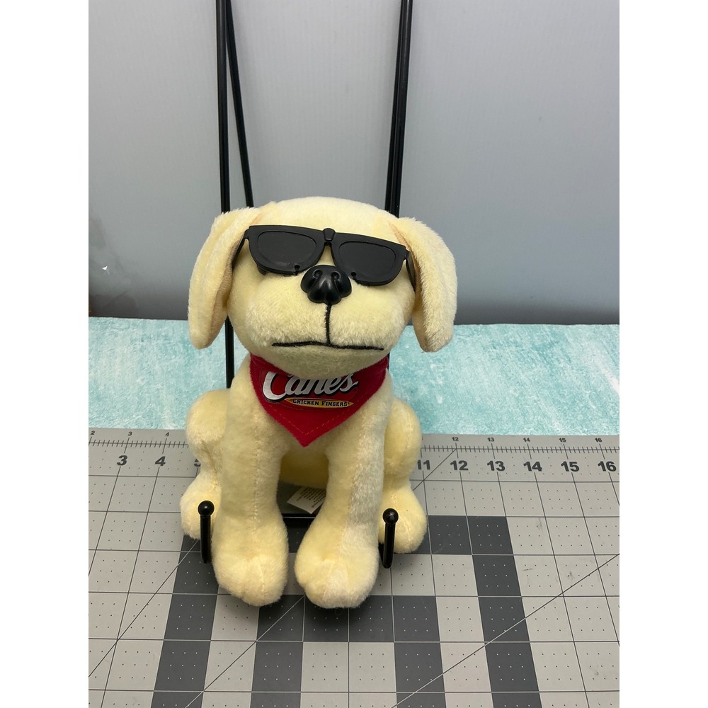 Raising Cane's Chicken Fingers Plush Dog Mascot Sunglasses Bandana 9 inch